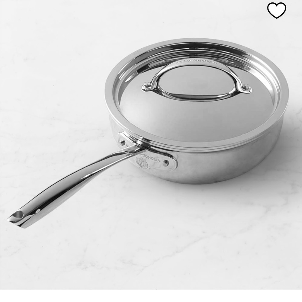 William Sonoma Stainless Steel Thermo-Clad Saucepan with Lid 13.5QT